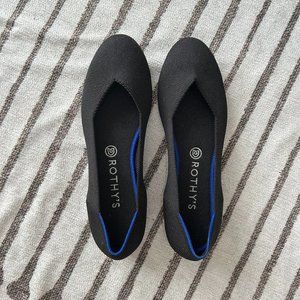 Rothy's Black Toe Rounded Flats